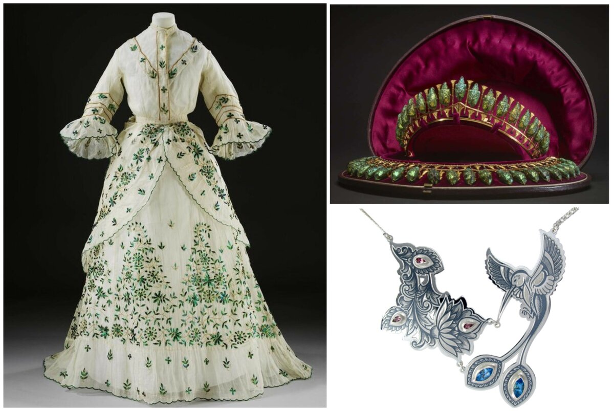Дневное платье с панцирями жуков, Victoria and Albert Museum, парюра из бразильских жуков, The Trustees of the British Museum