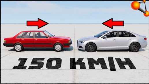 АУДИ 80 Против АУДИ А4 B9! Кто КРЕПЧЕ? - BeamNg Drive