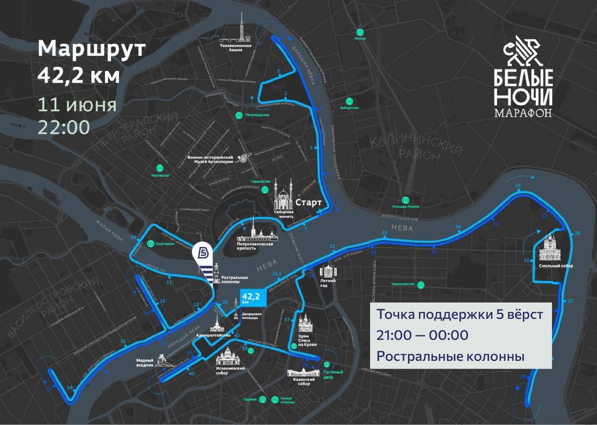 Маршрут марафона белые ночи 2023. Маршрут марафона белые ночи 2024. 5 Верст карта. Точка поддержки на забег.