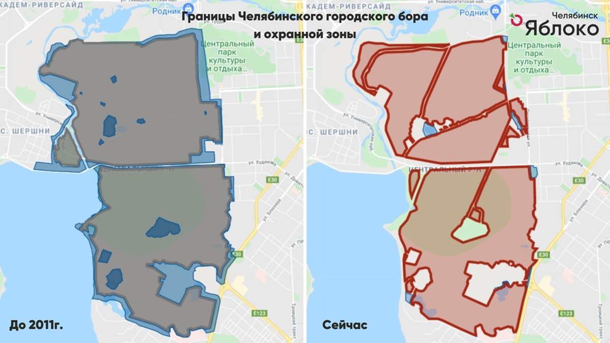 Челябинский городской бор карта