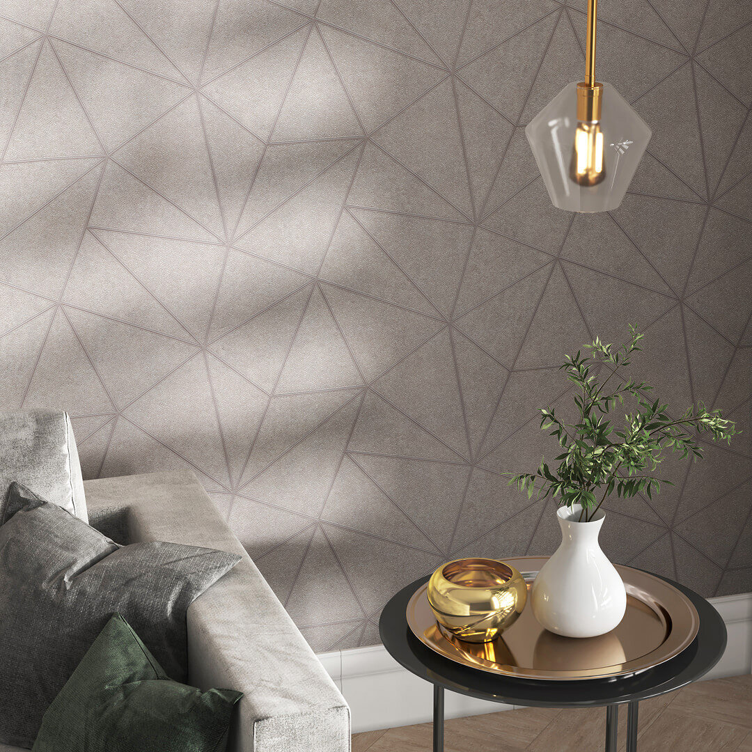 Обои Кутюр от KERAMA MARAZZI. Интерьер гостиной с применением мотива.