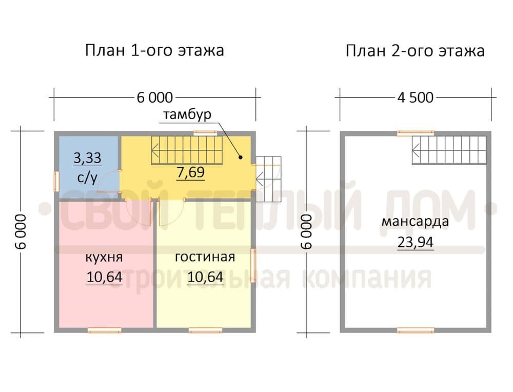 Планировка дома по проекту БМ-6