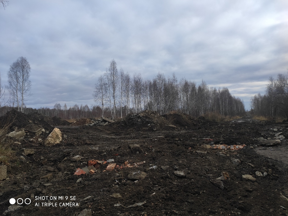 Так неприглядно выглядели участки осенью. Ещё летом начались работы по планировке . 