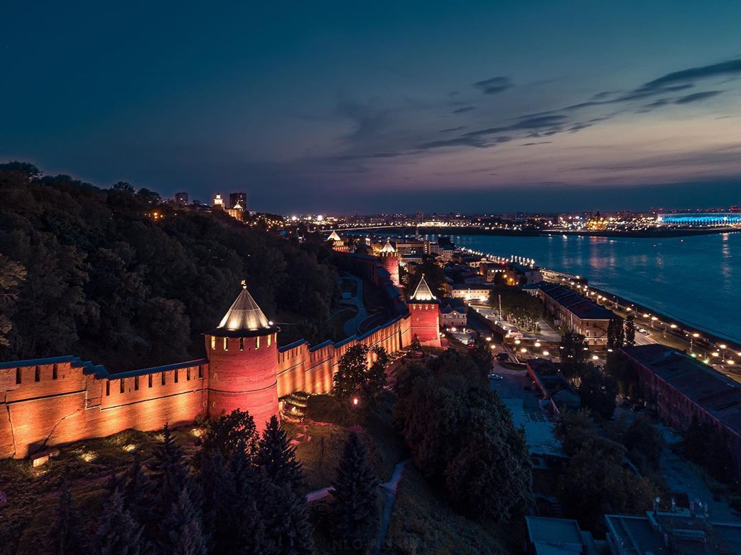 Нижегородский кремль ночью, 2019 г.