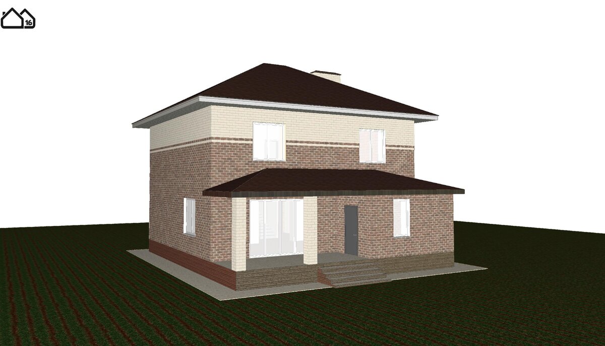Проект двухэтажного кирпичного дома площадью 173кв.м. с основными размерами  в плане 13.3х10.7м плюс терраса. | Проектная мастерская №16 | Дзен