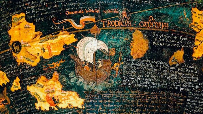 изображение фрагмента глобуса Бехайма взято из сети