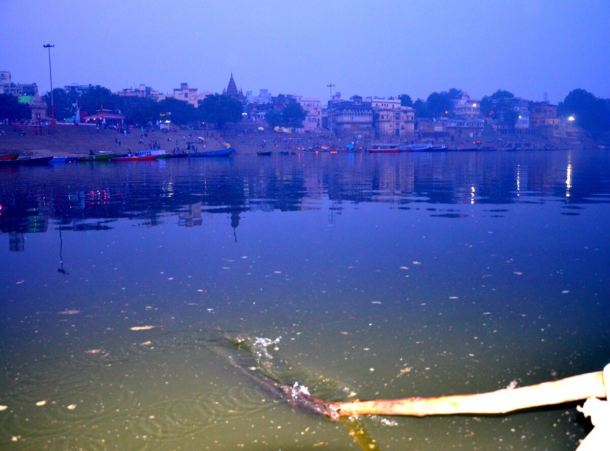 Весло в водах Ганги. Варанаси. Фото автора.