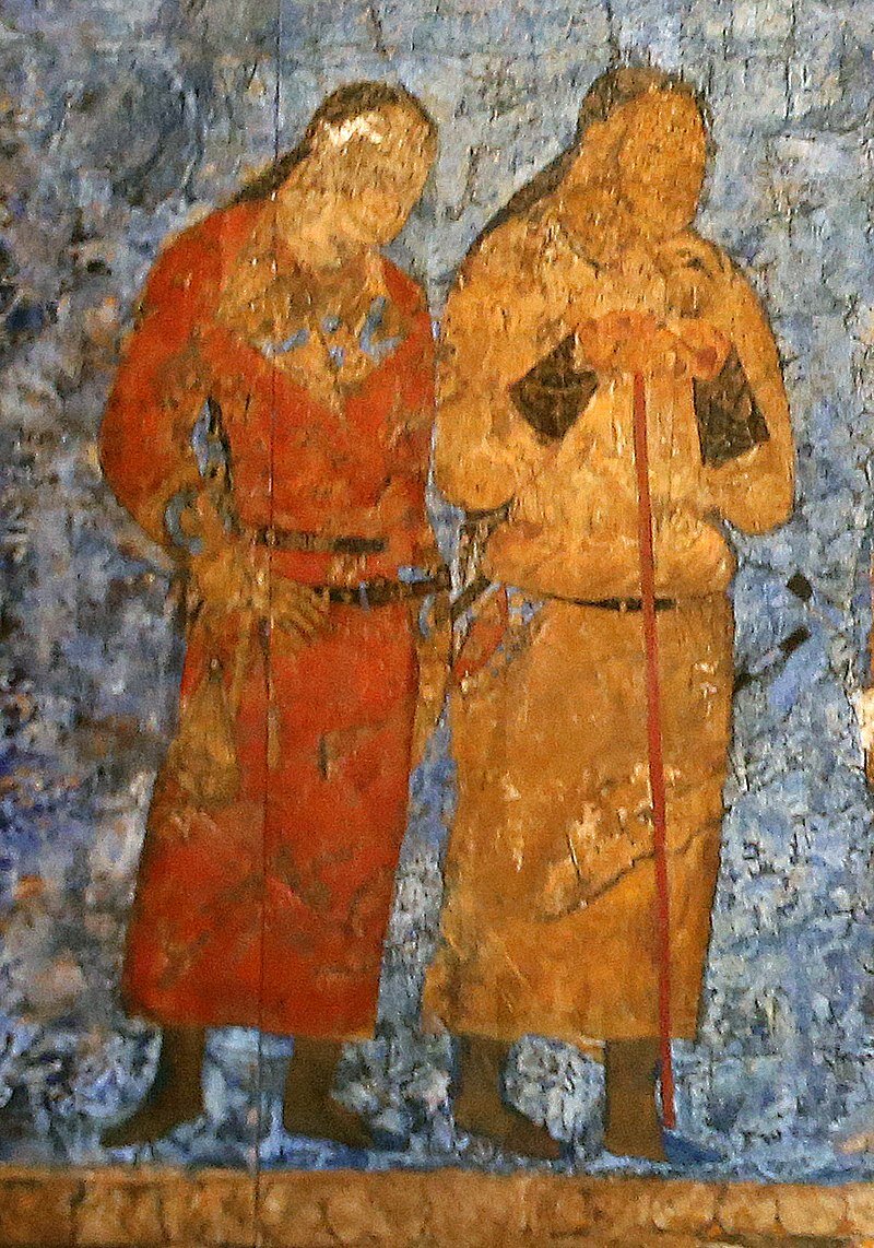 Тюркские чиновники в живописи Афрасиаба, Самарканд, 650 год 