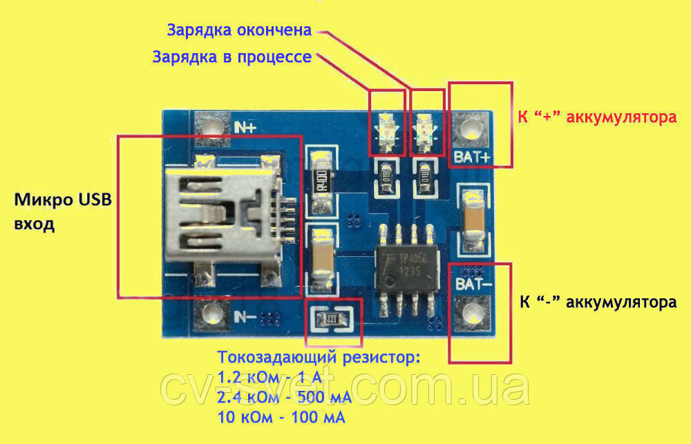 Tp4056 характеристики схема