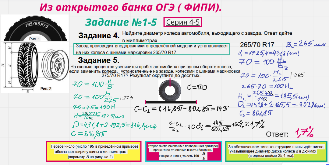 Решение задач по шинам огэ по математике