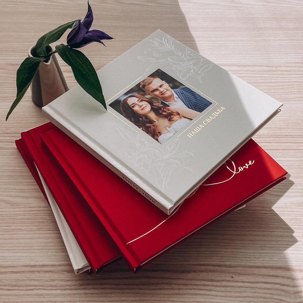 Фотокнига «Наша свадьба» с 3D-обложкой, формат 200х200 мм