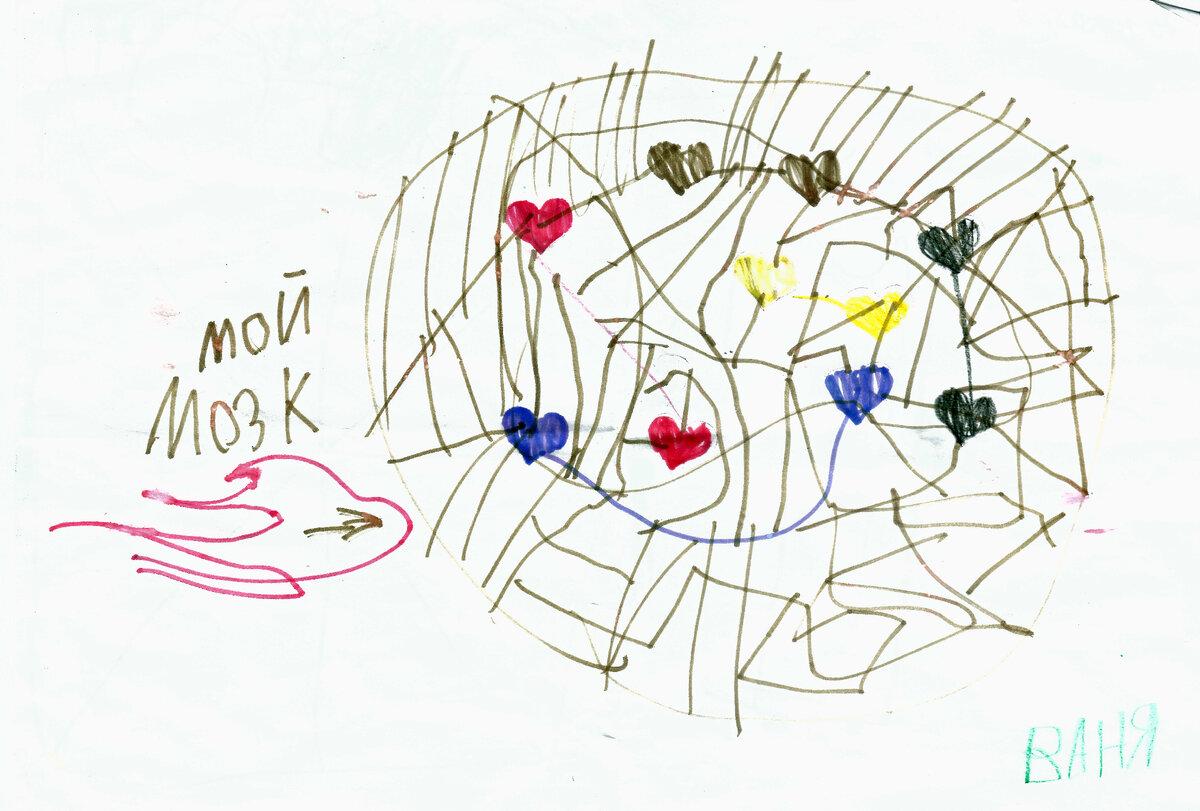 Рисунок младшего сына в пятилетнем возрасте, которым она гордится 