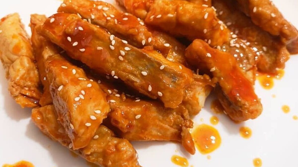 Горбуша в кисло-сладком соусе
