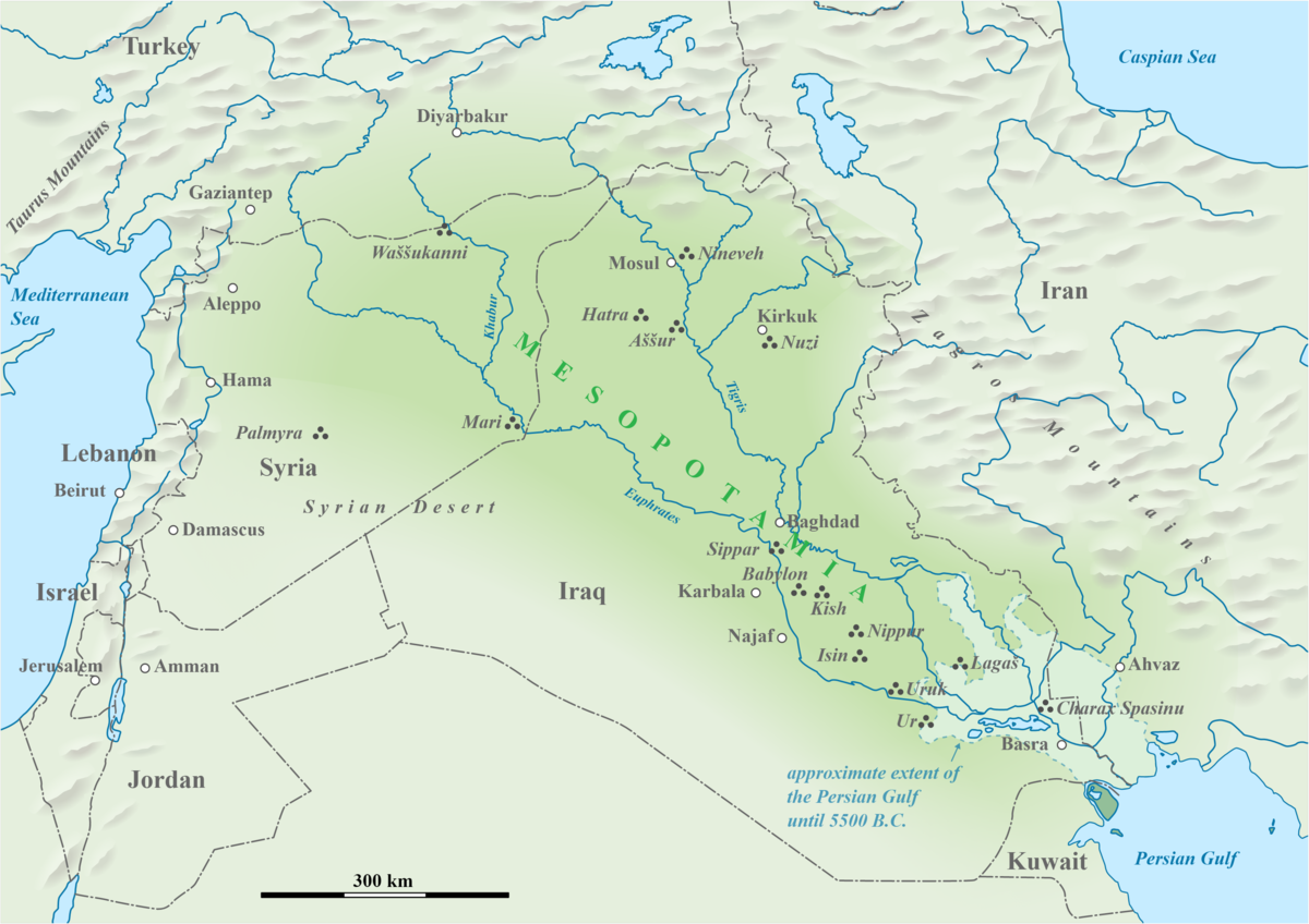 Месопотамия карта древнего мира