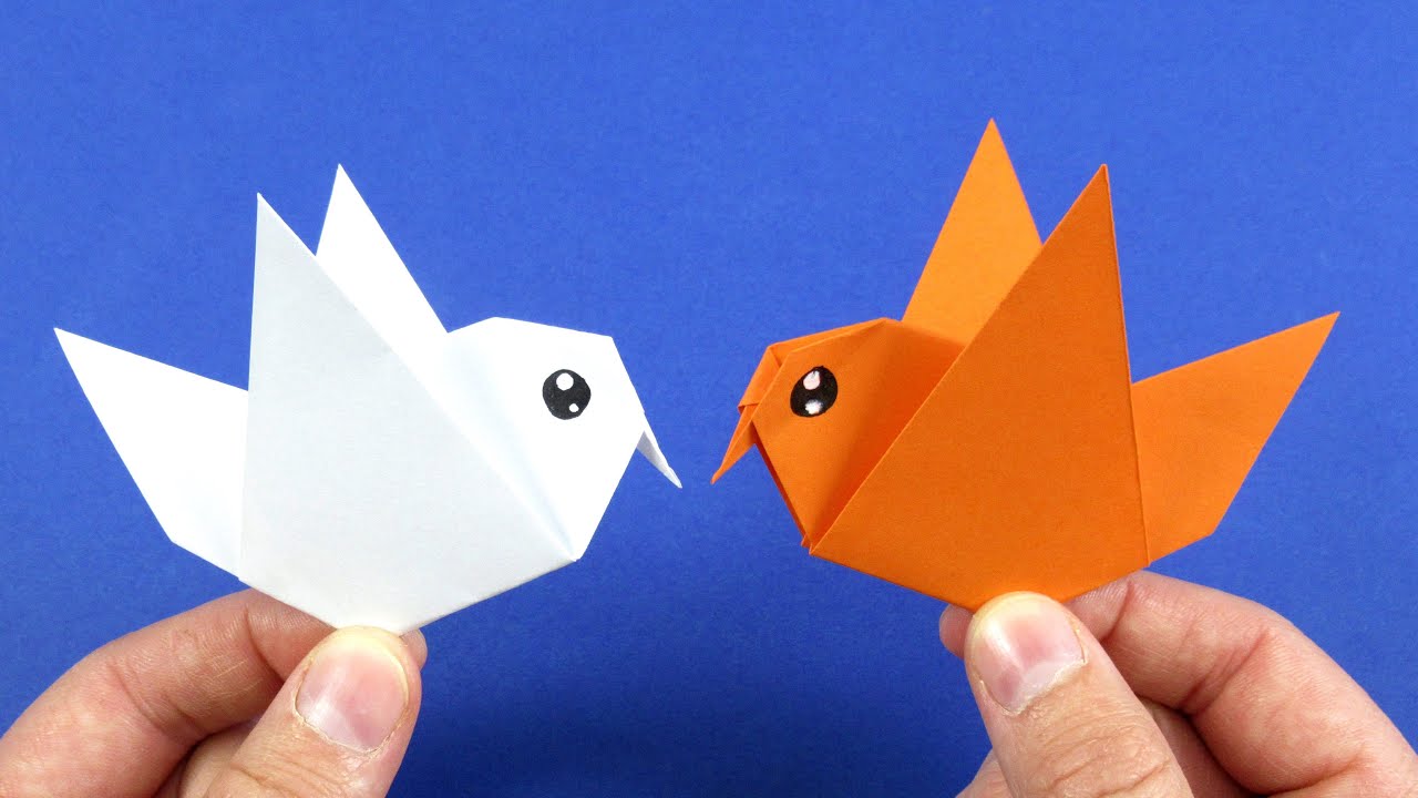 Урок-схема оригами птичка из бумаги
