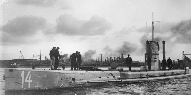 Немецкая подлодка U‑14. Снимок сделан между 1910 и 1915 годами. Изображение: United States Library of Congress / Wikimedia Commons