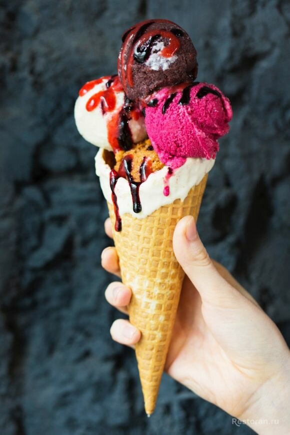 Мороженое в вафельном стаканчике. Фото взято из открытых источников.