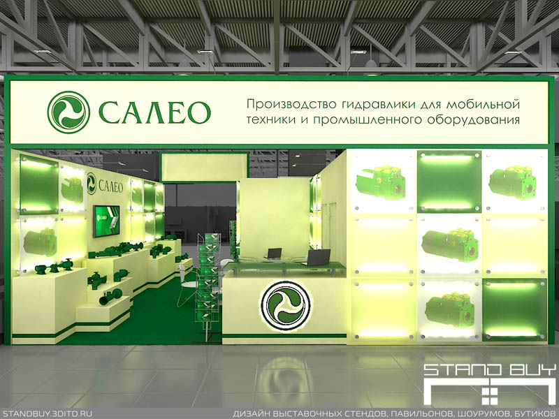 Проект выставочного стенда компании "Салео". Архитектор - Павел Сапов.