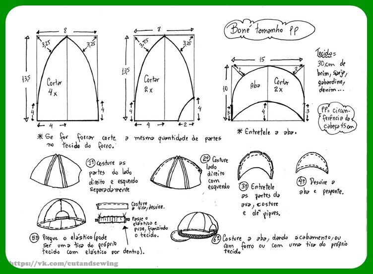 Как построить выкройку кепки