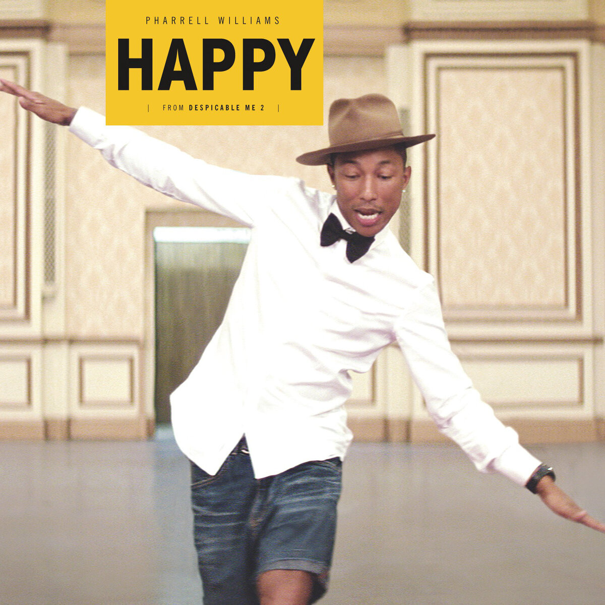 Обложка сингла "Happy from Despicable Me 2" американского автора песен и певца Pharrell Williams