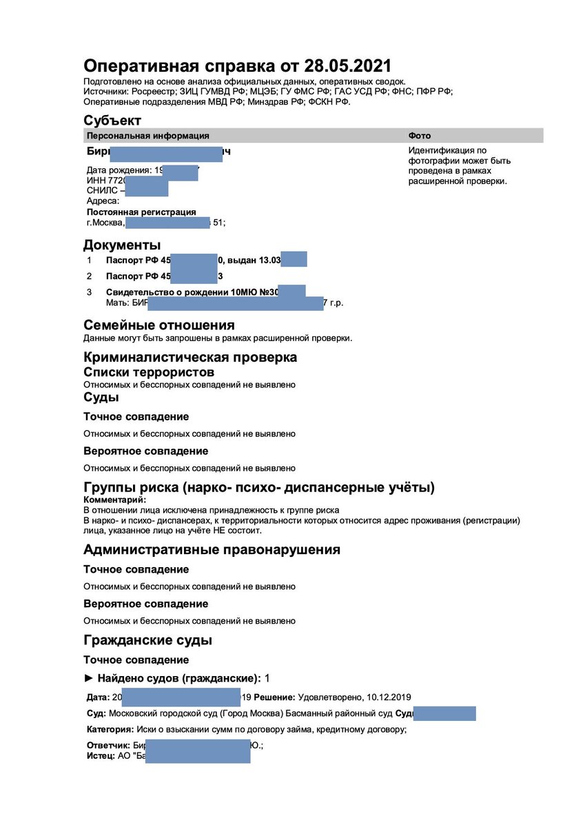 Уточнённый вариант Оперативной спрвки