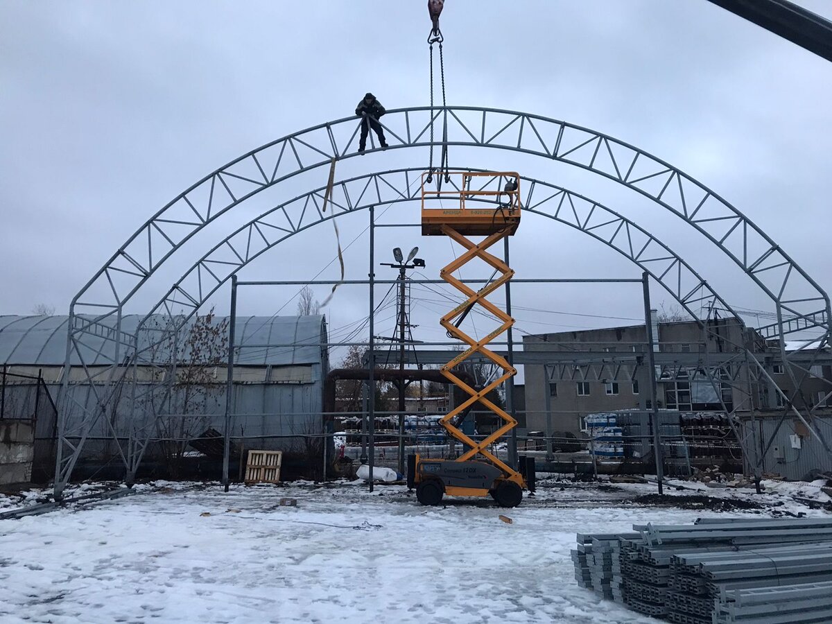 Склад готовой продукции на этапе возведения