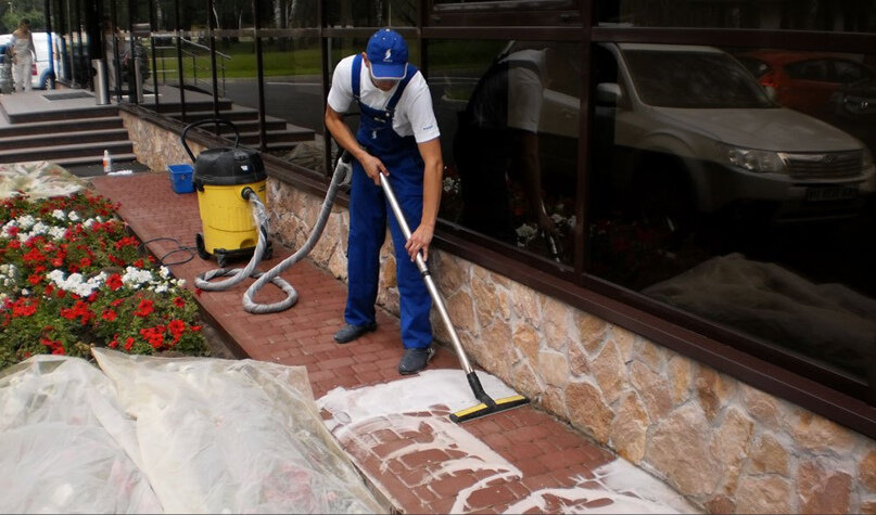 Мойка тротуарной плитки