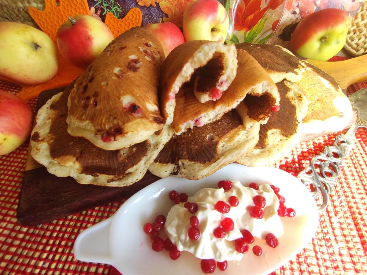    Панкейки с брусникой