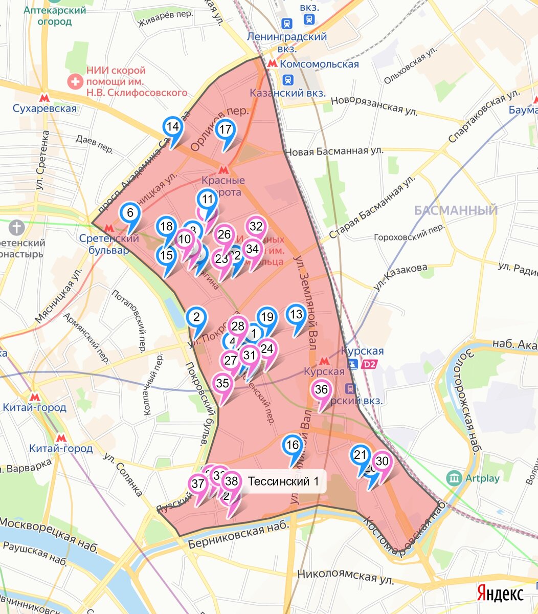 Чистые Пруды по своим характеристикам похожи на Китай-город и Замоскворечье. Неплохой фонд доходных домов, "сталинки" и отличные премиальные новостройки 