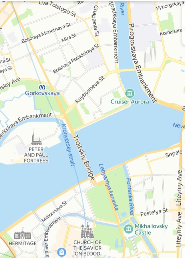 Яндекс карты. Фрагмент.