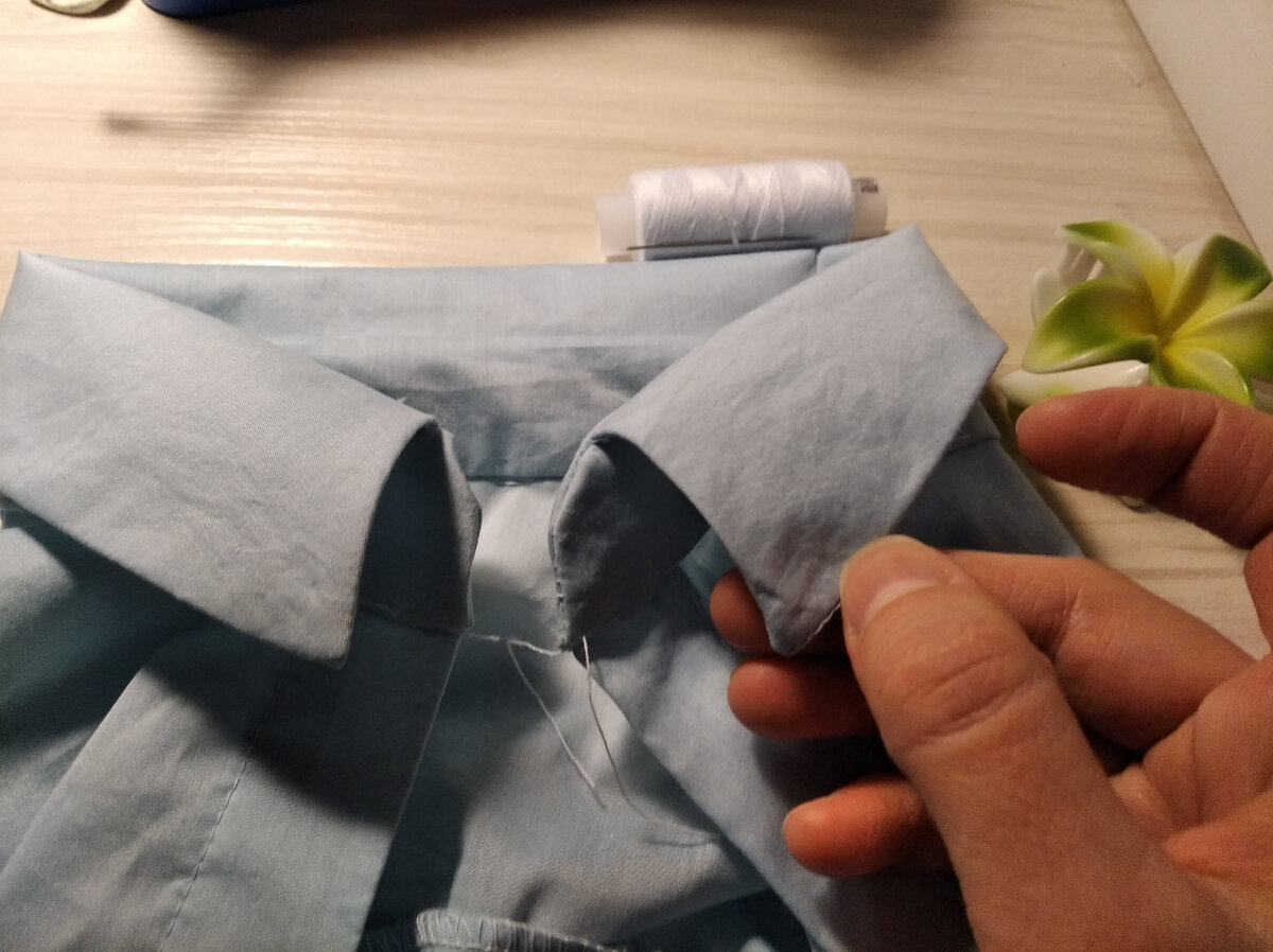 Воротник рубашки почти готов