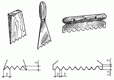 Шпатели зубчатые