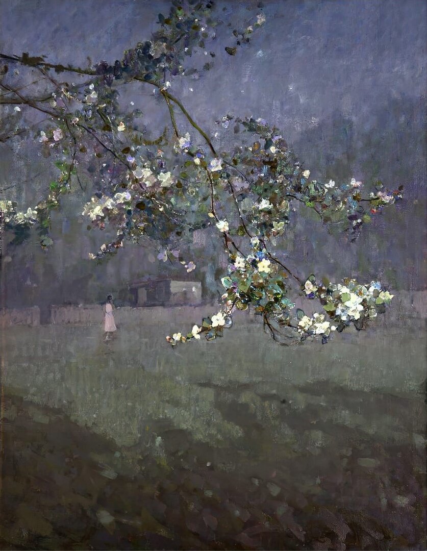 Светлицкий Григорий Петрович (1872 - 1948) «Лунная ночь (ветка яблони)», конец XIX - начало XX в.