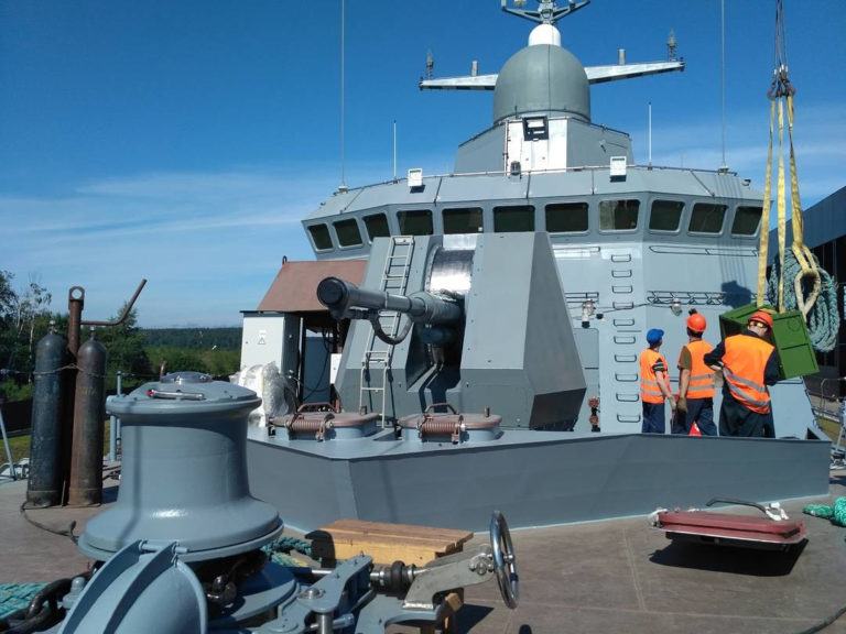 Артиллерийская установка АК-176МА головного МРК проекта 22800