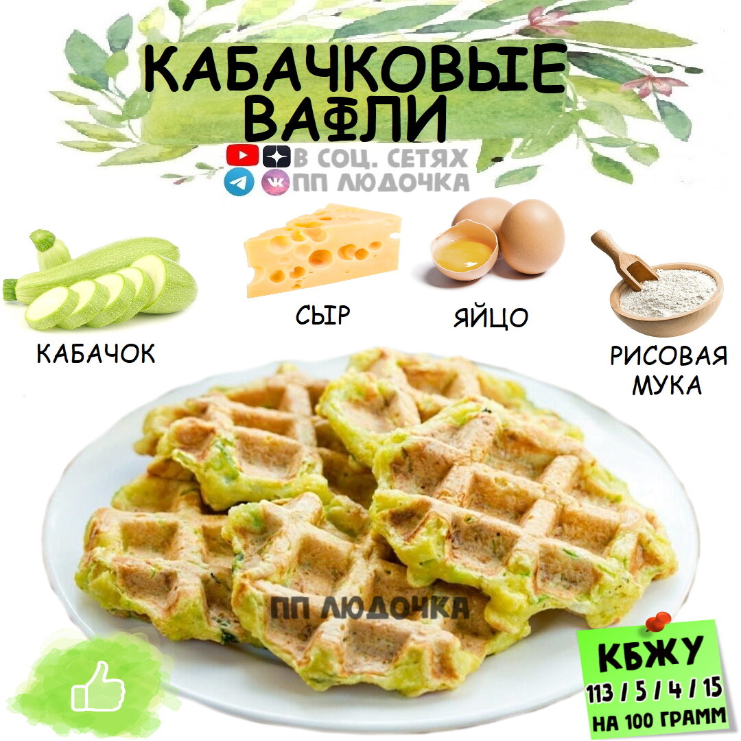 ПП ВАФЛИ ИЗ КАБАЧКОВ 🤤 | ПП ЛЮДОЧКА ПП РЕЦЕПТЫ | Дзен