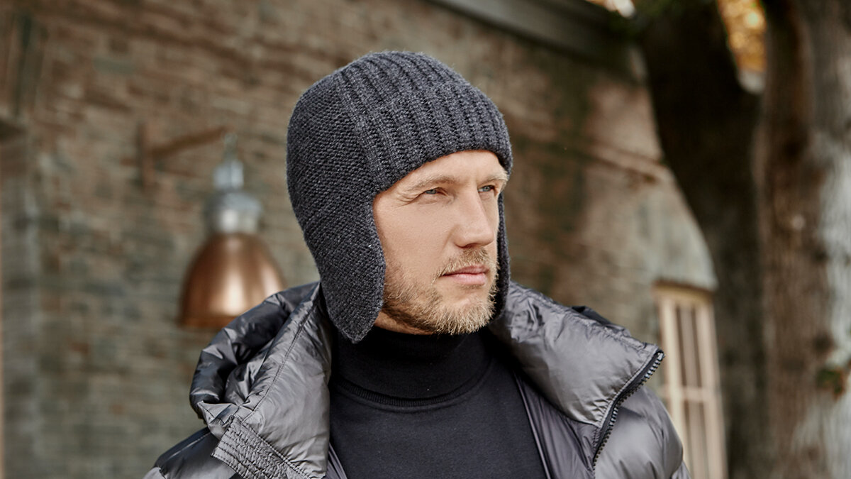 Шапка трикотажная, однотонная HT-0281 GREY; Водолазка трикотажная, однотонная, полуприлегающий силуэт KWL-RN-1 BLACK; Куртка зимняя JK-0415 DGREY