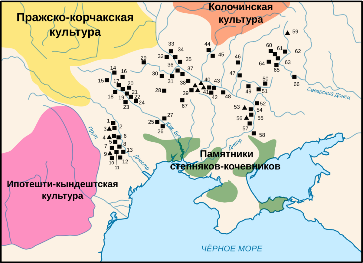 Пеньковская культура карта