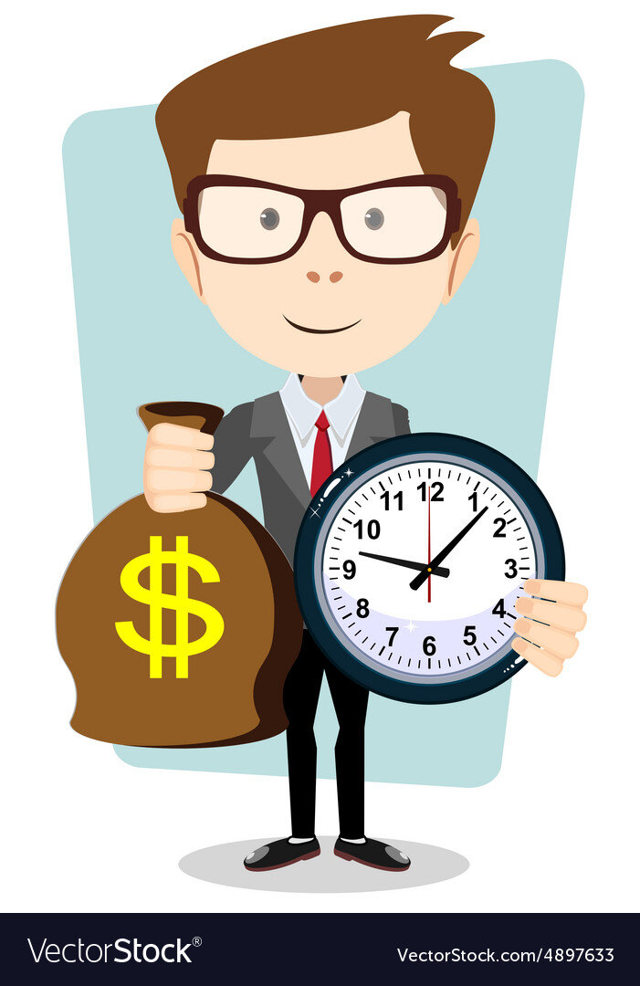 Иллюстрация на тему "Мужчина, который любит... Любит экономить не только время, но и деньги!" / Источник: vectorstock.com 