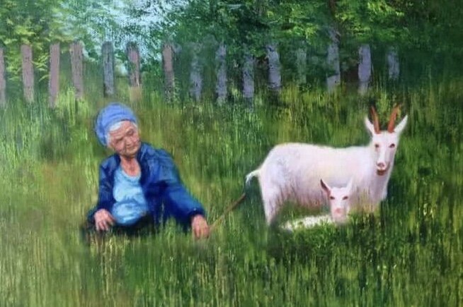 Картина девочка с козленком - 88 фото