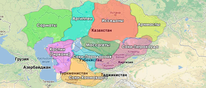 Карта племён этой местности по Геродоту. 