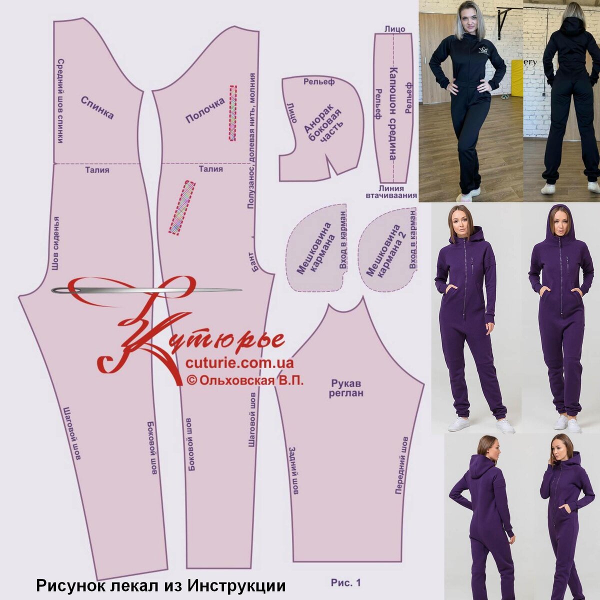 Лекала распечатываются на домашнем принтере или плоттере