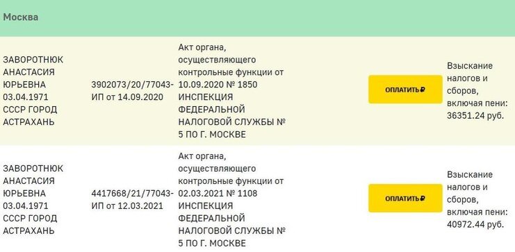 Актриса не платит по счетам