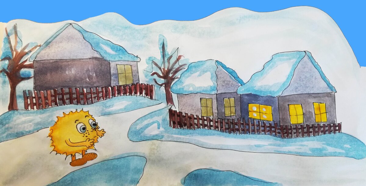 Комочек счастья блуждает по деревне