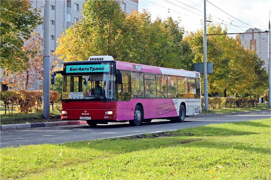 Автобус компании БигАвтоТранс следует по городскому маршруту №26 (г. Владимир). Фотография из архива администраторов.