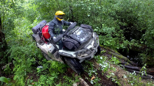 Поиски камня 18 тонн в лесу на квадроциклах BRP и Yamaha.