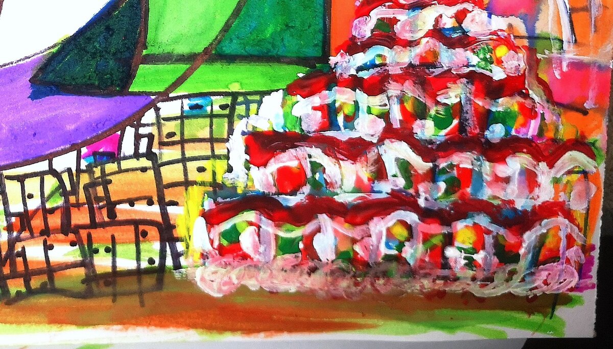 Торт трехъярусный, крафт, авторский дизайн, все по ПП, без SLS, парабенов и холестерина, пальмовое масло без ГМО, 10 000 Ккал