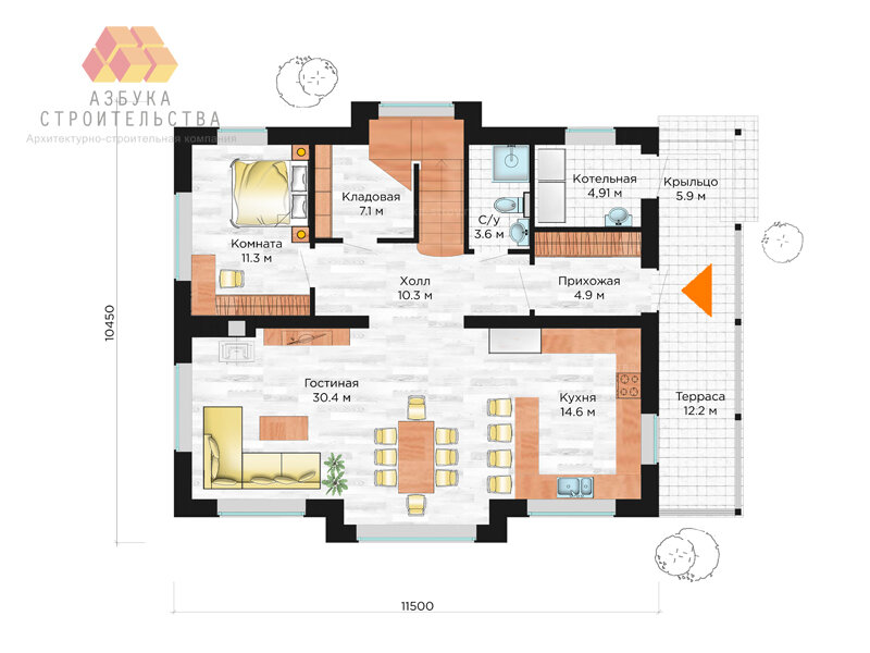 Планировочное решение 1-го этажа