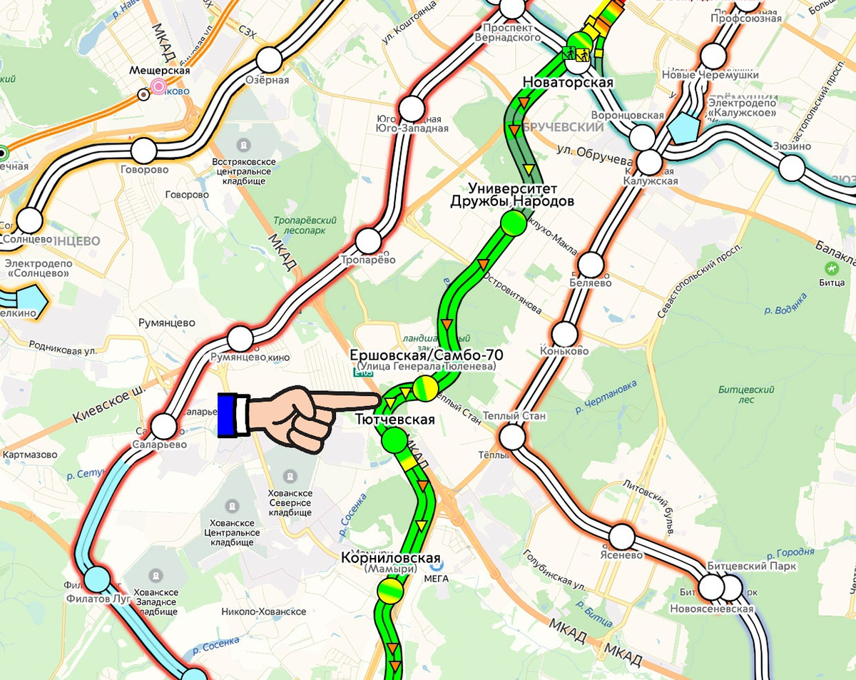Тютчевская станция метро схема
