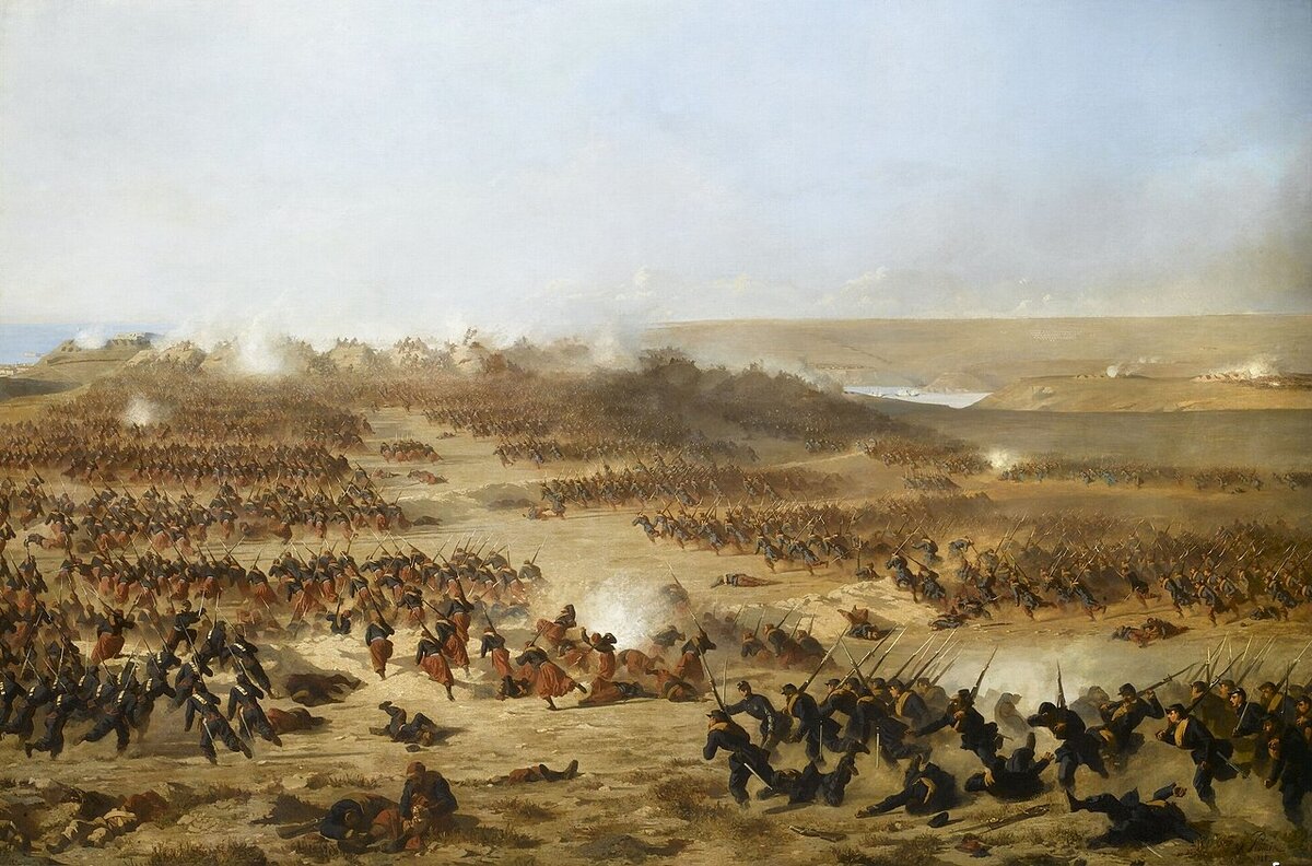 Атака союзниками на Камчатский люнет (Зелёный Мамелон) 26 мая (7 июня) 1855 года, картина кисти П.-А. Проте