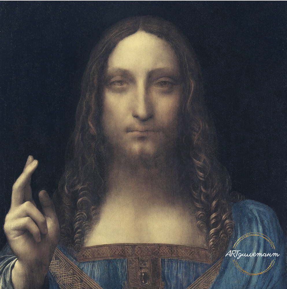 Леонардо да Винчи. Спаситель мира (фрагмент). 450,3 млн долларов. Christie’s New York, 16 ноября 2017